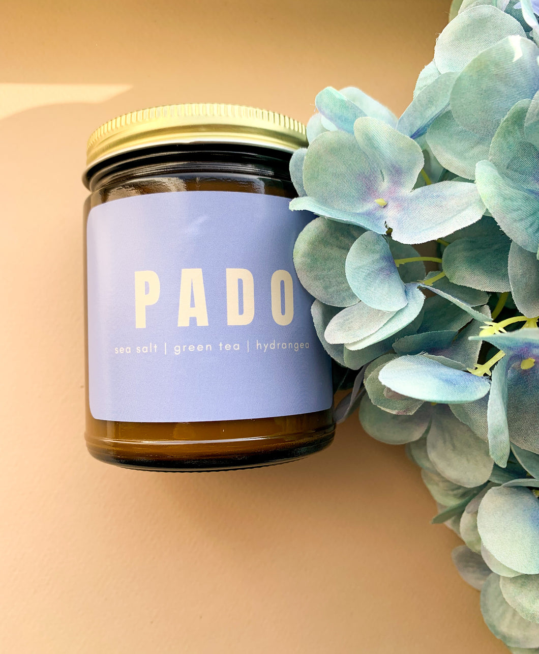 PADO - asian inspired soy wax scented candle - floral, sweet, soapy scented candle