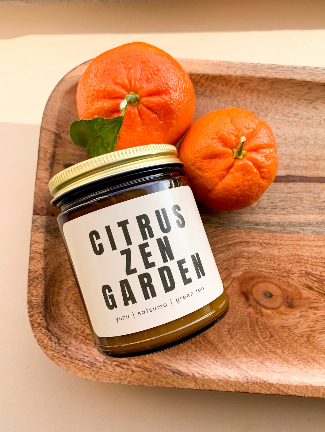 CITRUS ZEN GARDEN - asian inspired soy wax scented candle: citrus scented candle