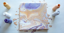 Load image into Gallery viewer, Fluid Art Canvas Painting Kit - Purple Peach
